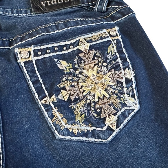 Vigoss Chelsea boot bootcut jeans women’s sz 6 10 festival boho cowgirl glam - Picture 14 of 16